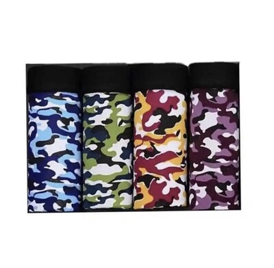 4 buc./Linie de lenjerie de corp pentru bărbați Boxer cu imprimeuri, cu talie mijlocie, elastică, elegantă, pentru bărbați, rezistentă, respirabilă, L-4XL