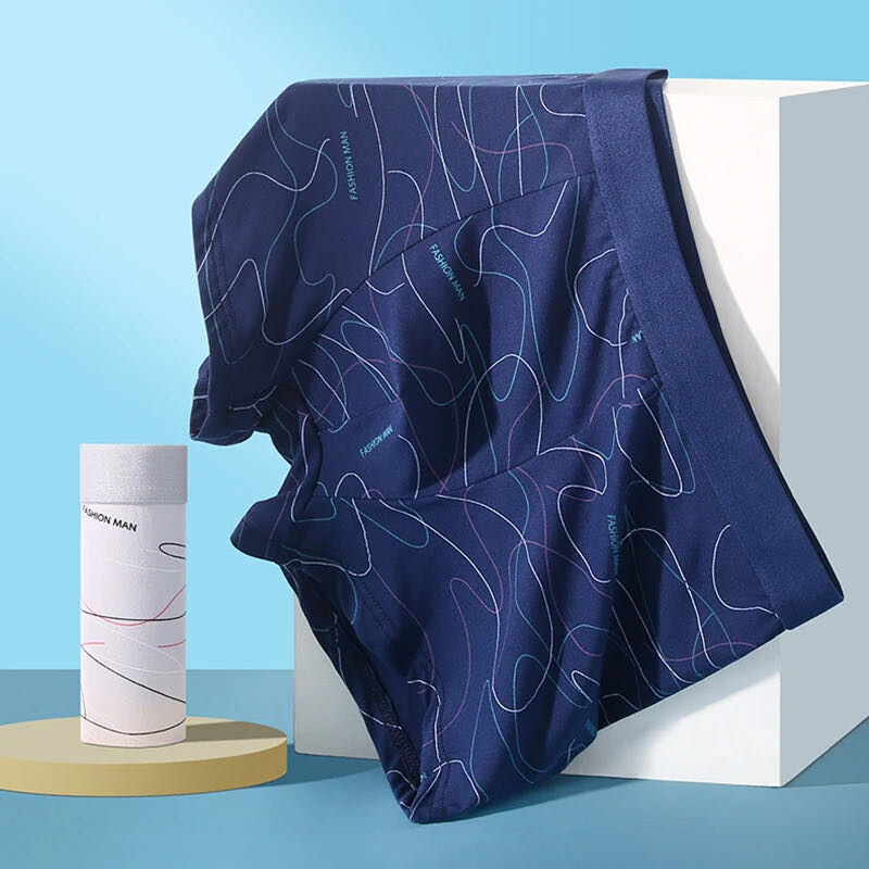 4 kom/muške bokserice s printom donjeg rublja visoke rastezljivosti, srednjeg struka, elegantno muško, čvrsto prozračno donje rublje velika veličina L-4XL