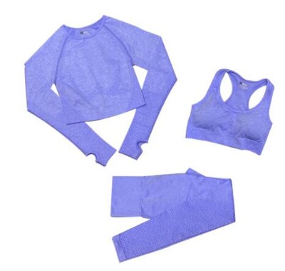 2/3/5 buc. Costume sportive pentru femei fără sudură Set de yoga Îmbrăcăminte sportivă de antrenament Îmbrăcăminte de gimnastică Fitness Top cu mânecă lungă Leggings cu talie înaltă