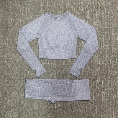 2/3/5 buc. Costume sportive pentru femei fără sudură Set de yoga Îmbrăcăminte sportivă de antrenament Îmbrăcăminte de gimnastică Fitness Top cu mânecă lungă Leggings cu talie înaltă