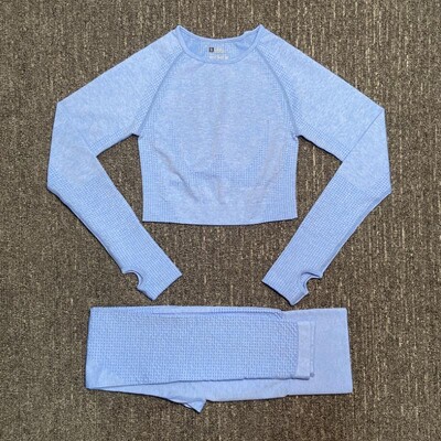 2/3/5 buc. Costume sportive pentru femei fără sudură Set de yoga Îmbrăcăminte sportivă de antrenament Îmbrăcăminte de gimnastică Fitness Top cu mânecă lungă Leggings cu talie înaltă