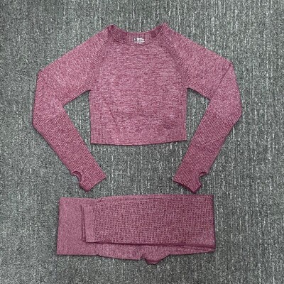2/3/5 buc. Costume sportive pentru femei fără sudură Set de yoga Îmbrăcăminte sportivă de antrenament Îmbrăcăminte de gimnastică Fitness Top cu mânecă lungă Leggings cu talie înaltă