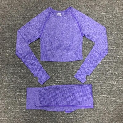 2/3/5 buc. Costume sportive pentru femei fără sudură Set de yoga Îmbrăcăminte sportivă de antrenament Îmbrăcăminte de gimnastică Fitness Top cu mânecă lungă Leggings cu talie înaltă