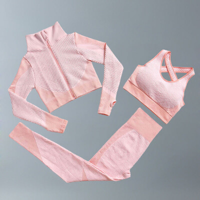 Costume de yoga Femei Îmbrăcăminte de fitness Set de gimnastică Ținute sport Antrenament Exercițiu Pantaloni de antrenament Sutien cu mânecă lungă Crop Top Treninguri pentru femei