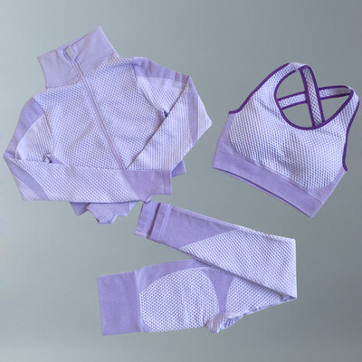 Costume de yoga Femei Îmbrăcăminte de fitness Set de gimnastică Ținute sport Antrenament Exercițiu Pantaloni de antrenament Sutien cu mânecă lungă Crop Top Treninguri pentru femei