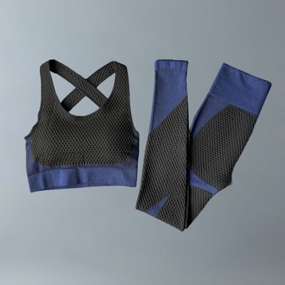 Costume de yoga Femei Îmbrăcăminte de fitness Set de gimnastică Ținute sport Antrenament Exercițiu Pantaloni de antrenament Sutien cu mânecă lungă Crop Top Treninguri pentru femei