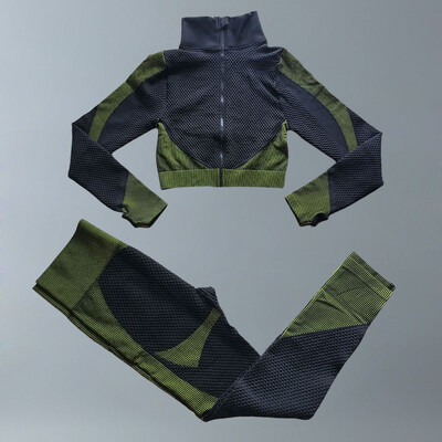 Costume de yoga Femei Îmbrăcăminte de fitness Set de gimnastică Ținute sport Antrenament Exercițiu Pantaloni de antrenament Sutien cu mânecă lungă Crop Top Treninguri pentru femei