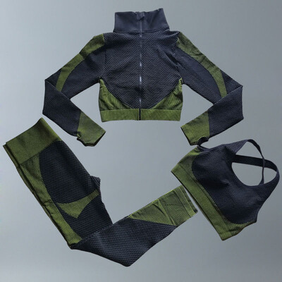 Costume de yoga Femei Îmbrăcăminte de fitness Set de gimnastică Ținute sport Antrenament Exercițiu Pantaloni de antrenament Sutien cu mânecă lungă Crop Top Treninguri pentru femei