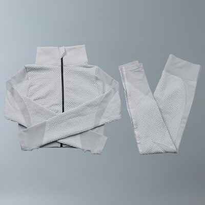 Costume de yoga Femei Îmbrăcăminte de fitness Set de gimnastică Ținute sport Antrenament Exercițiu Pantaloni de antrenament Sutien cu mânecă lungă Crop Top Treninguri pentru femei