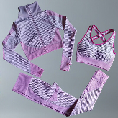 Costume de yoga Femei Îmbrăcăminte de fitness Set de gimnastică Ținute sport Antrenament Exercițiu Pantaloni de antrenament Sutien cu mânecă lungă Crop Top Treninguri pentru femei