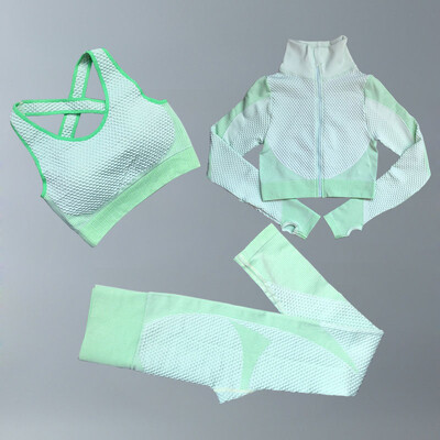 Costume de yoga Femei Îmbrăcăminte de fitness Set de gimnastică Ținute sport Antrenament Exercițiu Pantaloni de antrenament Sutien cu mânecă lungă Crop Top Treninguri pentru femei