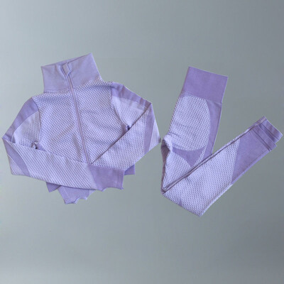 Costume de yoga Femei Îmbrăcăminte de fitness Set de gimnastică Ținute sport Antrenament Exercițiu Pantaloni de antrenament Sutien cu mânecă lungă Crop Top Treninguri pentru femei