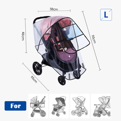Husa de ploaie pentru carucior, Accesoriu universal pentru carucior, Impermeabil, rezistent la vant, Protejeaza de praf zapada, Scut de vreme pentru calatorie pentru bebelusi