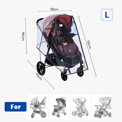 Husa de ploaie pentru carucior, Accesoriu universal pentru carucior, Impermeabil, rezistent la vant, Protejeaza de praf zapada, Scut de vreme pentru calatorie pentru bebelusi