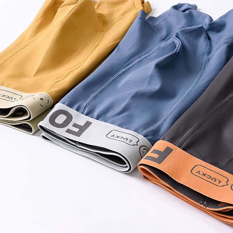 3KOM Muške boksačice Modno donje rublje Visoko rastezljive bokserice Prozračne mekane muške kratke hlače Udobne velike veličine XL-9XL