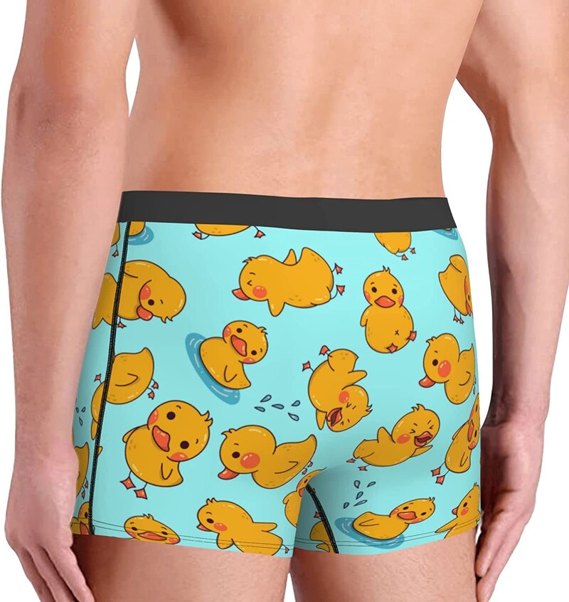 Ανδρικά σλιπ μπόξερ κινουμένων σχεδίων Yellow Duck Boxer σορτς Μαλακά αναπνέοντα ελαστικά μπαούλα εσώρουχα με φουσκωτή θήκη για άντρες αγόρια