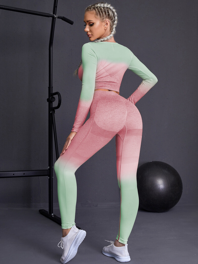 LANTECH Ženska sportska odijela Kompleti za jogu Teretana Hlače za fitnes Hlače za čučnjeve Sportska odjeća Tajice Majica Vježbanje Sport Aktivne majice Odjeća