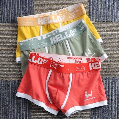 3 buc Lenjerie de corp pentru bărbați BoxerShorts Chiloți bărbați din bumbac Boxeri pentru bărbați, elastici, absorbanți de umiditate, chiloți confortabili imprimați pentru bărbați