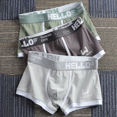 3 buc Lenjerie de corp pentru bărbați BoxerShorts Chiloți bărbați din bumbac Boxeri pentru bărbați, elastici, absorbanți de umiditate, chiloți confortabili imprimați pentru bărbați