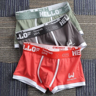 3 buc Lenjerie de corp pentru bărbați BoxerShorts Chiloți bărbați din bumbac Boxeri pentru bărbați, elastici, absorbanți de umiditate, chiloți confortabili imprimați pentru bărbați