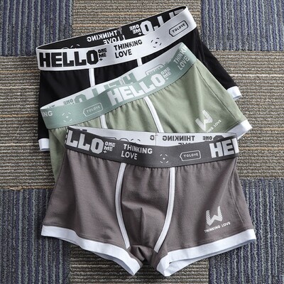 3 buc Lenjerie de corp pentru bărbați BoxerShorts Chiloți bărbați din bumbac Boxeri pentru bărbați, elastici, absorbanți de umiditate, chiloți confortabili imprimați pentru bărbați