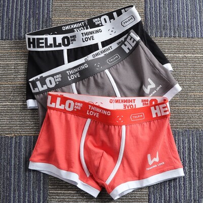 3 buc Lenjerie de corp pentru bărbați BoxerShorts Chiloți bărbați din bumbac Boxeri pentru bărbați, elastici, absorbanți de umiditate, chiloți confortabili imprimați pentru bărbați