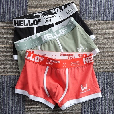 3 buc Lenjerie de corp pentru bărbați BoxerShorts Chiloți bărbați din bumbac Boxeri pentru bărbați, elastici, absorbanți de umiditate, chiloți confortabili imprimați pentru bărbați