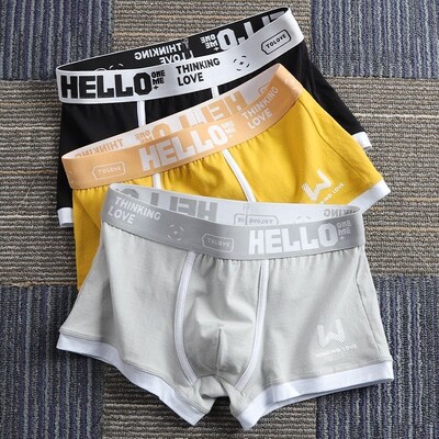 3 buc Lenjerie de corp pentru bărbați BoxerShorts Chiloți bărbați din bumbac Boxeri pentru bărbați, elastici, absorbanți de umiditate, chiloți confortabili imprimați pentru bărbați