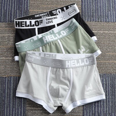 3 buc Lenjerie de corp pentru bărbați BoxerShorts Chiloți bărbați din bumbac Boxeri pentru bărbați, elastici, absorbanți de umiditate, chiloți confortabili imprimați pentru bărbați