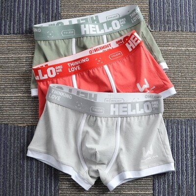 3 buc Lenjerie de corp pentru bărbați BoxerShorts Chiloți bărbați din bumbac Boxeri pentru bărbați, elastici, absorbanți de umiditate, chiloți confortabili imprimați pentru bărbați