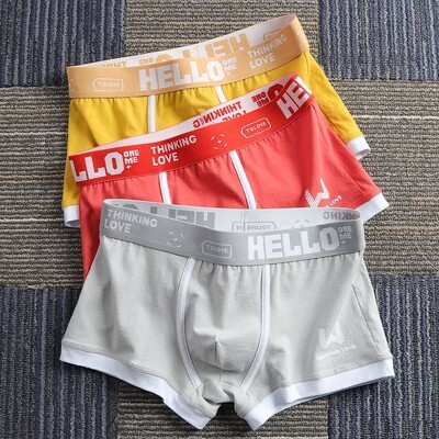 3 buc Lenjerie de corp pentru bărbați BoxerShorts Chiloți bărbați din bumbac Boxeri pentru bărbați, elastici, absorbanți de umiditate, chiloți confortabili imprimați pentru bărbați