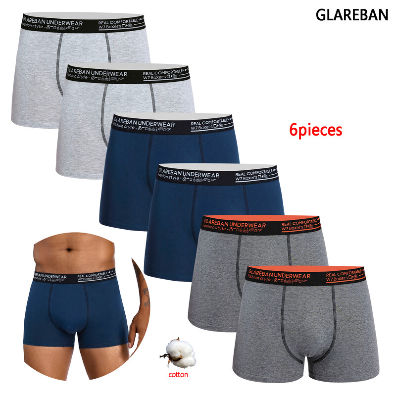 Συσκευασία 6 τμχ 2024 Brand Boxer Fashion Style Ανδρικά εσώρουχα Βαμβακερά εσώρουχα ανδρικά και σώβρακα For Homme Luxury Set Shorts Box Slips
