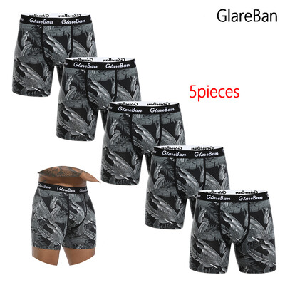 5 tk. Keskpikk Bokserpüksid Meeste Aluspesu Polüester Meeste Aluspüksid Meestele Seksikad Homme Boxershorts Boxerpüksid Aluspüksid Slipid Komplekti partii