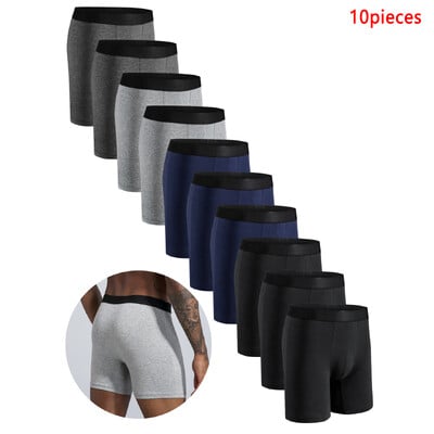 10db Középhosszú Boxernadrág Férfi Fehérnemű Pamut Férfi Alsónadrágok Szexi Homme Boxernadrágok Box Bugyik Slip Calvin Hot