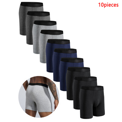 10tk Keskpikk Bokserpüksid Meeste Aluspesu Puuvillane Meeste Aluspüksid Meestele Seksikad Homme Boxershorts Box Aluspüksid Slip Calvin Hot
