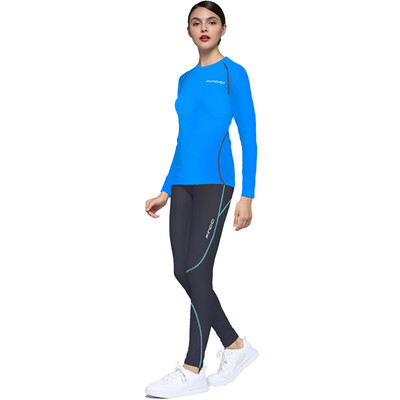 Findci Tricou cu mânecă lungă pentru femei, 2 buc./set Dry Fit, compresie atletică, cu jambiere, strat de bază