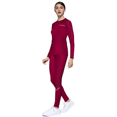 Findci Tricou cu mânecă lungă pentru femei, 2 buc./set Dry Fit, compresie atletică, cu jambiere, strat de bază