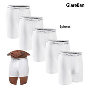5 tk. Keskpikk valged bokserpüksid Meeste Aluspesu Meeste Aluspüksid Meestele Seksikad Homme Boxershorts Karbipüksid Aluspüksid Slipid Komplekti partii