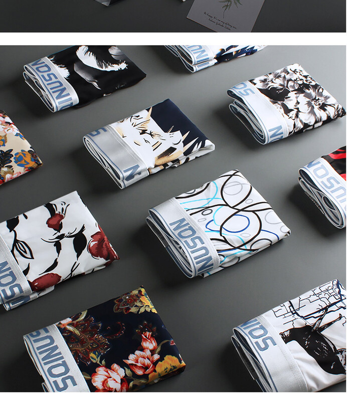 Ανδρικά εσώρουχα Μπόξερ Ανδρικά εσώρουχα ανδρικά μποξεράκια που αναπνέουν από μετάξι πάγου Αντρικά μποξεράκια Σέξι εσώρουχα