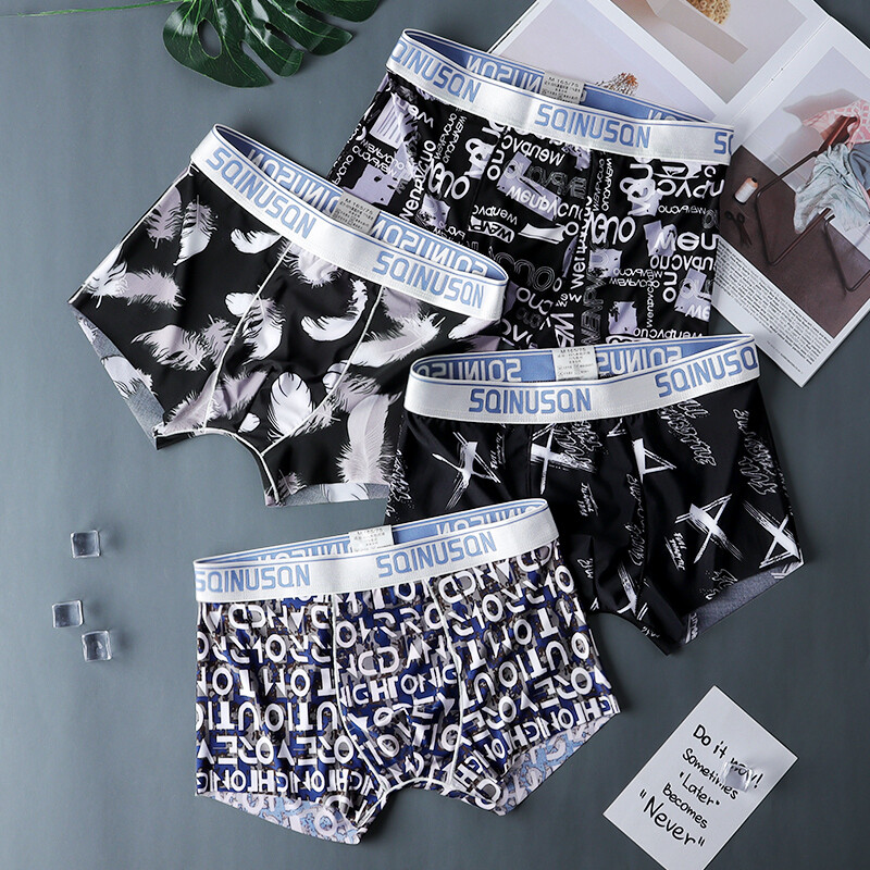 Ανδρικά εσώρουχα Μπόξερ Ανδρικά εσώρουχα ανδρικά μποξεράκια που αναπνέουν από μετάξι πάγου Αντρικά μποξεράκια Σέξι εσώρουχα