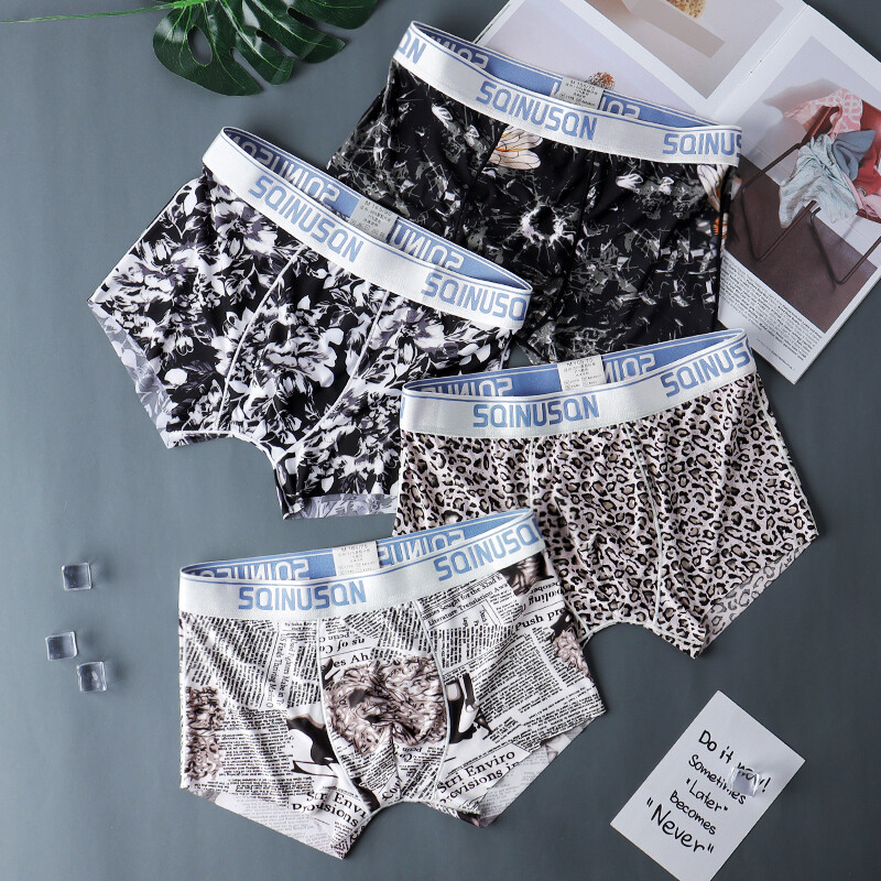 Ανδρικά εσώρουχα Μπόξερ Ανδρικά εσώρουχα ανδρικά μποξεράκια που αναπνέουν από μετάξι πάγου Αντρικά μποξεράκια Σέξι εσώρουχα