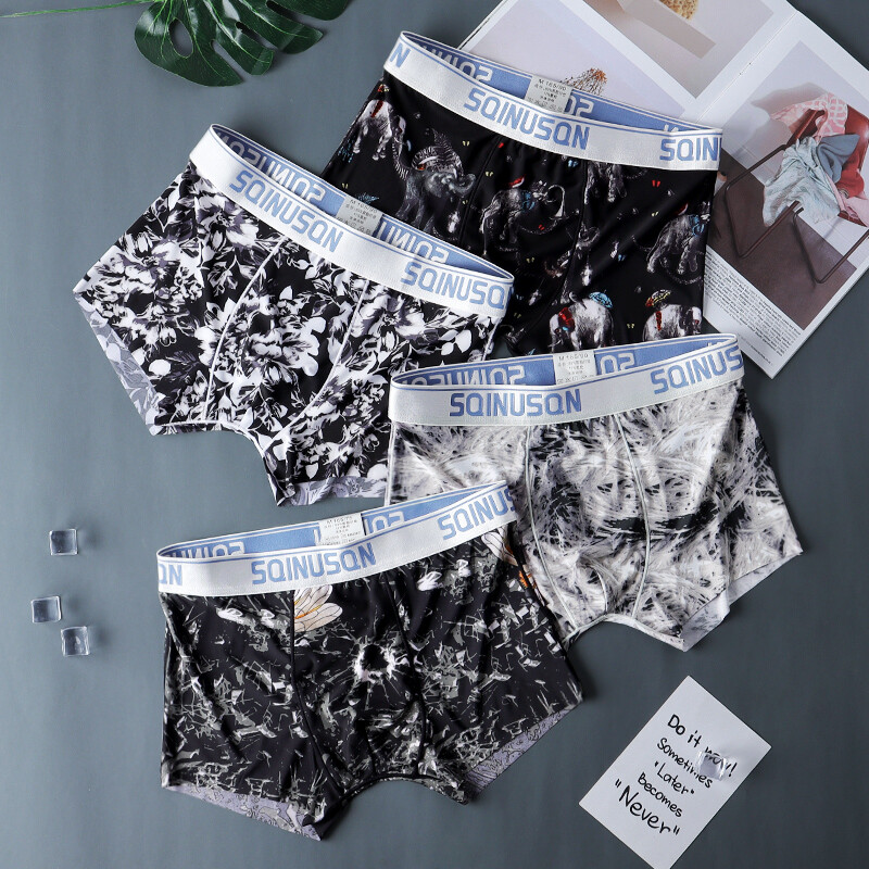 Ανδρικά εσώρουχα Μπόξερ Ανδρικά εσώρουχα ανδρικά μποξεράκια που αναπνέουν από μετάξι πάγου Αντρικά μποξεράκια Σέξι εσώρουχα