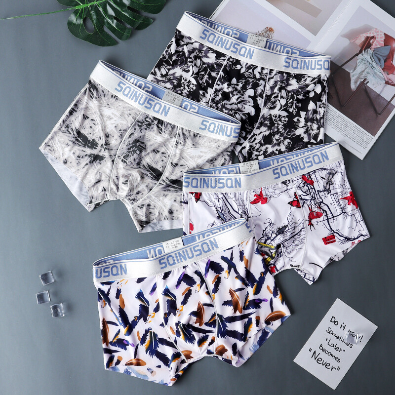 Ανδρικά εσώρουχα Μπόξερ Ανδρικά εσώρουχα ανδρικά μποξεράκια που αναπνέουν από μετάξι πάγου Αντρικά μποξεράκια Σέξι εσώρουχα