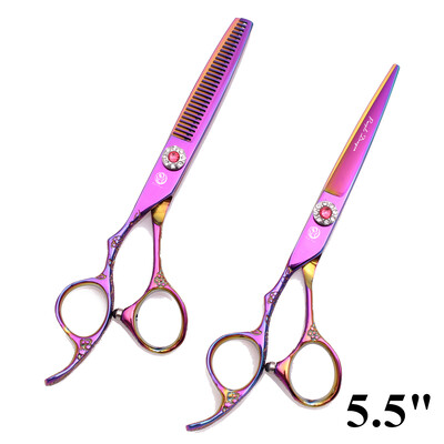 Foarfece profesionale pentru coafura mâna stângă Purple Dragon 5.5" 6" Foarfece pentru tunsoare Foarfece pentru subțiere Foarfece pentru tuns Z8002