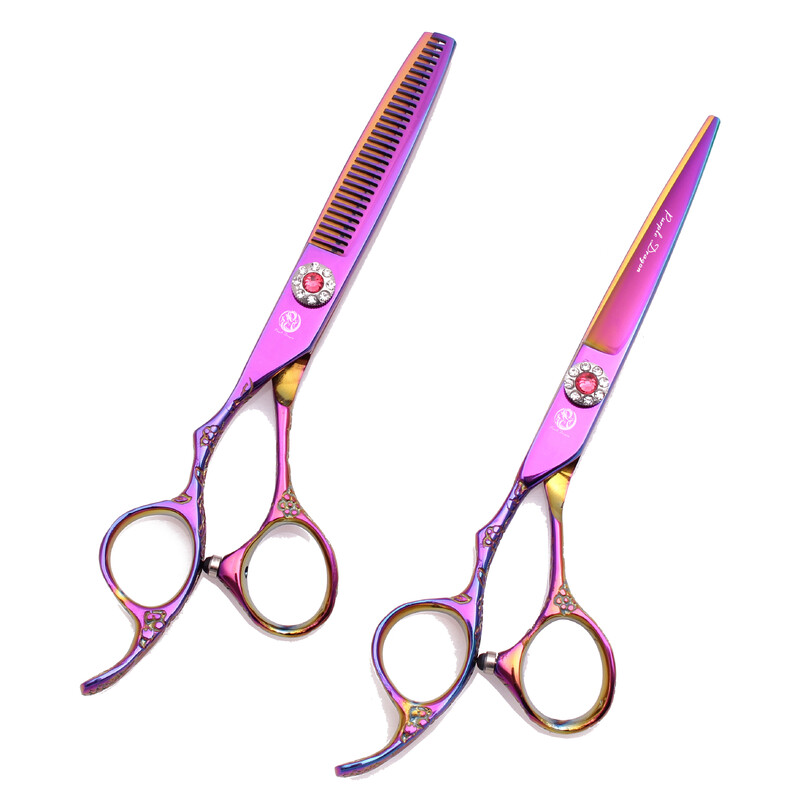Επαγγελματικό ψαλίδι κομμωτικής αριστερό χέρι Purple Dragon Ψαλίδι κοπής μαλλιών 5,5" 6" Ψαλίδι αραίωσης ψαλίδι κούρεμα ψαλίδι Z8002