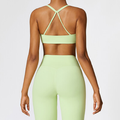 Set de yoga nou, 2 buc. Trening pentru femei, fără sudură, îmbrăcăminte sport, îmbrăcăminte de gimnastică, jambiere cu talie înaltă cu cordon, costume sportive de fitness