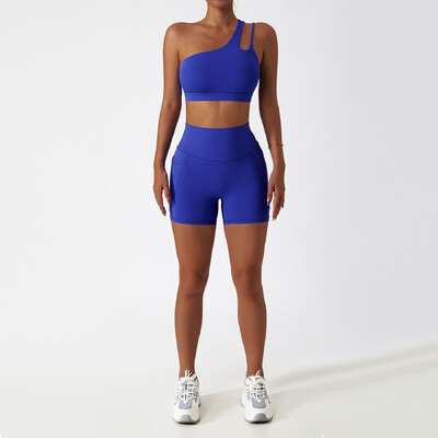 2 DB Zökkenőmentes női tréningruha jóga szett edzés Sportruházat tornatermi ruházat sportos viselet Fitness melltartó magas derekú leggings sportruha