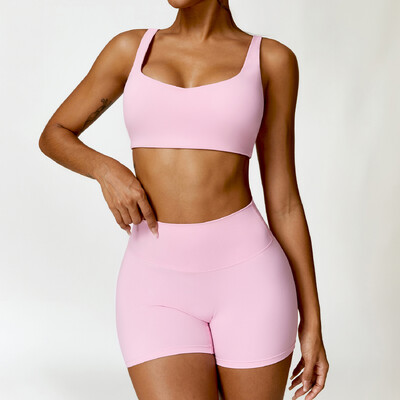Jóga szett 2 DB Női edzőterem, hosszú ujjú, varrat nélküli sportruházat edzésruházat sportos viselet legging fitness melltartó Crop felső sportruhák