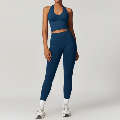 Set de yoga fără cusături 2 buc. Îmbrăcăminte de gimnastică Îmbrăcăminte atletică Costume de yoga pentru femei Set de fitness Treninguri Sutien sport Jambiere de gimnastică Îmbrăcăminte sportivă