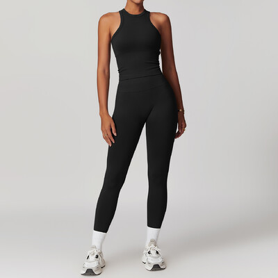 Set de yoga fără cusături 2 buc. Îmbrăcăminte de gimnastică Îmbrăcăminte atletică Costume de yoga pentru femei Set de fitness Treninguri Sutien sport Jambiere de gimnastică Îmbrăcăminte sportivă